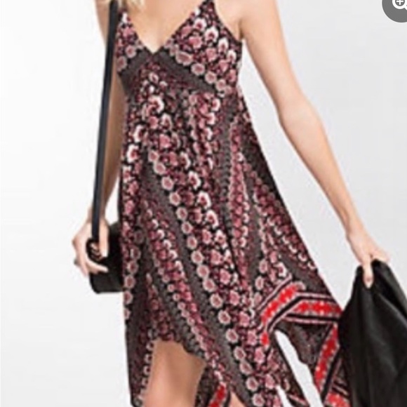Express Dresses & Skirts - Express Summer Floral Bouquet Handkerchief Hem Boho Dress, Sz M